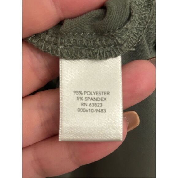 NWT Christopher & Banks Olive green Tunic blouse M stretchy jersey - Picture 5 of 7